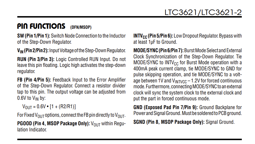 LTC3621 Mode