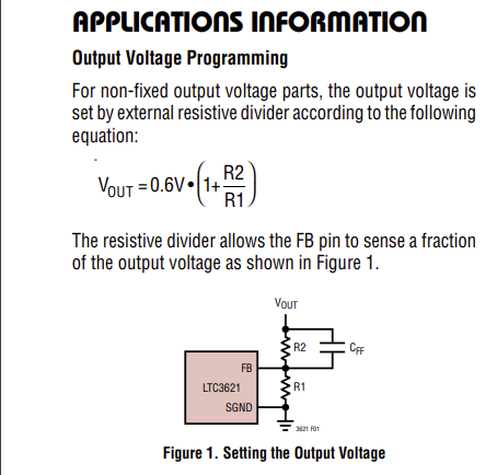 LTC3621 Feedback Resisotrs